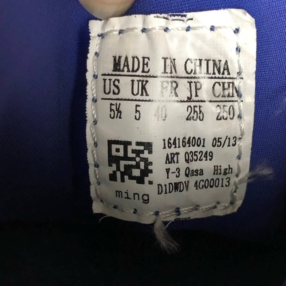 Y-3 Qasa High Yohji Yamamoto Blue Sneakers Mens 5.5